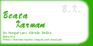 beata karman business card