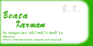 beata karman business card